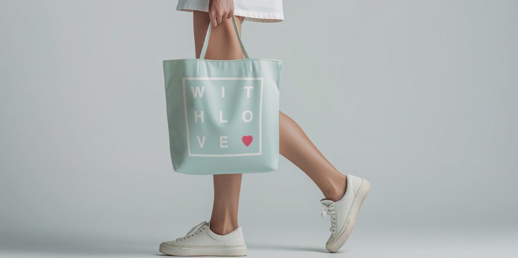 Branding in Cardiff. With love brand bag.